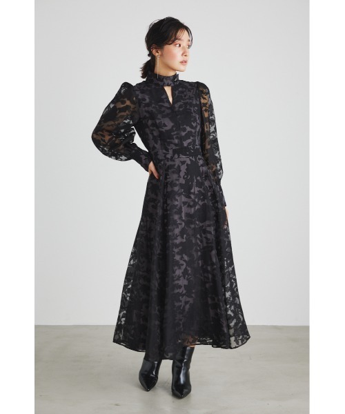 rienda（リエンダ）の「オパールハイネックフレアワンピース（ワンピース・レディース・ブルー/ブラック・SMALL/MEDIUM）」の4枚目の写真