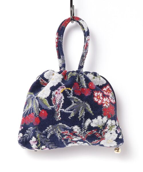 KEITA MARUYAMA（ケイタマルヤマ）の「【FEILER × KEITAMARUYAMA/フェイラー×ケイタマルヤマ】 Botanical Cherry Pouch（ポーチ・レディース・ネイビー・FREE）」の5枚目の写真