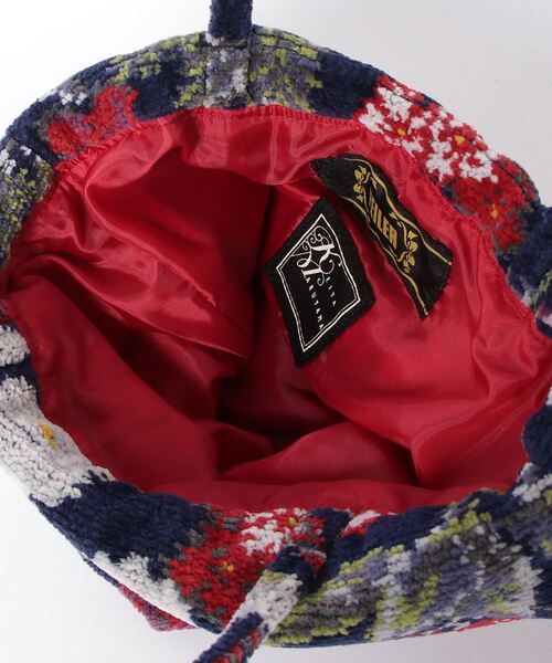 KEITA MARUYAMA（ケイタマルヤマ）の「【FEILER × KEITAMARUYAMA/フェイラー×ケイタマルヤマ】 Botanical Cherry Pouch（ポーチ・レディース・ネイビー・FREE）」の3枚目の写真