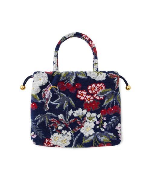 KEITA MARUYAMA（ケイタマルヤマ）の「【FEILER × KEITAMARUYAMA/フェイラー×ケイタマルヤマ】 Botanical Cherry Pouch（ポーチ・レディース・ネイビー・FREE）」の8枚目の写真