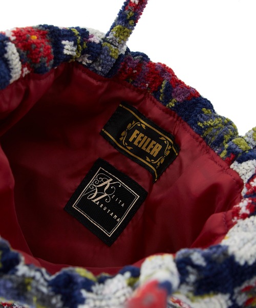 KEITA MARUYAMA（ケイタマルヤマ）の「【FEILER × KEITAMARUYAMA/フェイラー×ケイタマルヤマ】 Botanical Cherry Pouch（ポーチ・レディース・ネイビー・FREE）」の4枚目の写真