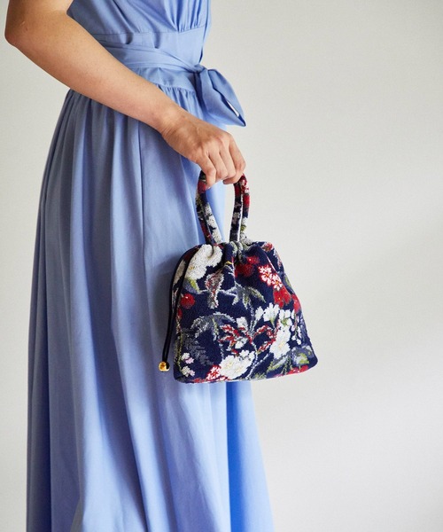 KEITA MARUYAMA（ケイタマルヤマ）の「【FEILER × KEITAMARUYAMA/フェイラー×ケイタマルヤマ】 Botanical Cherry Pouch（ポーチ・レディース・ネイビー・FREE）」の7枚目の写真