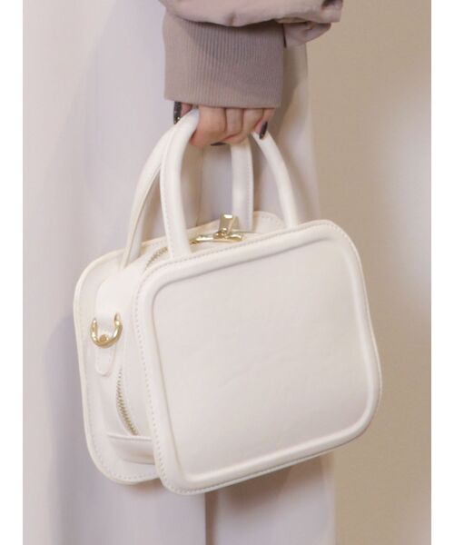 MERCURYDUO(マーキュリーデュオ)の「コードデザインソフトスクエアBAG(ハンドバッグ・レディース・ブラック/ミント/ライトブルー/オフホワイト・FREE)」の1枚目の写真