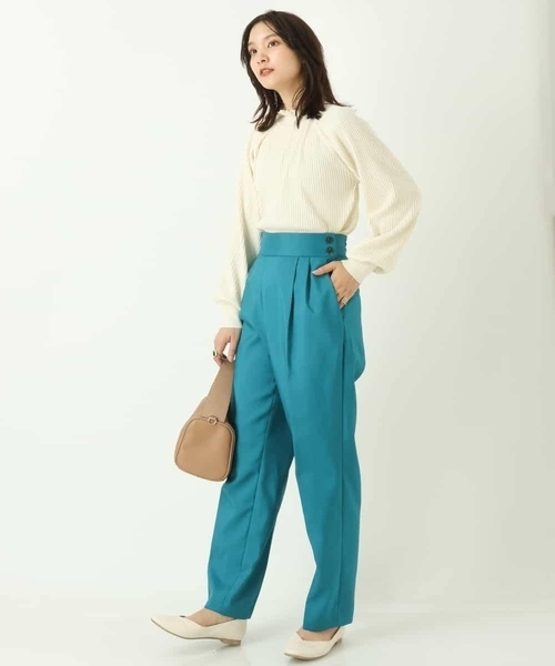a.v.v(アーヴェヴェ)の「ハイウエストテーパードパンツ(その他パンツ・レディース・ブラック/ブルー・40/34/36/42/38)」の6枚目の写真