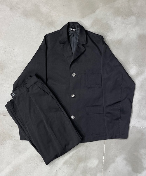 kutir(クティール)の「タックワイドパンツ(セットアップで着用可能)(スラックス・メンズ・グレー/ブラック・MEDIUM/LARGE)」の10枚目の写真