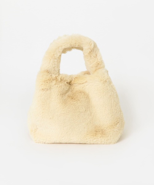 URBAN RESEARCH DOORS（アーバンリサーチドアーズ）の「『別注』VINCENT PRADIER×DOORS　Small Fake Fur Bag（ハンドバッグ・レディース・ライトブルー/アイボリー/キャメル・-）」の7枚目の写真
