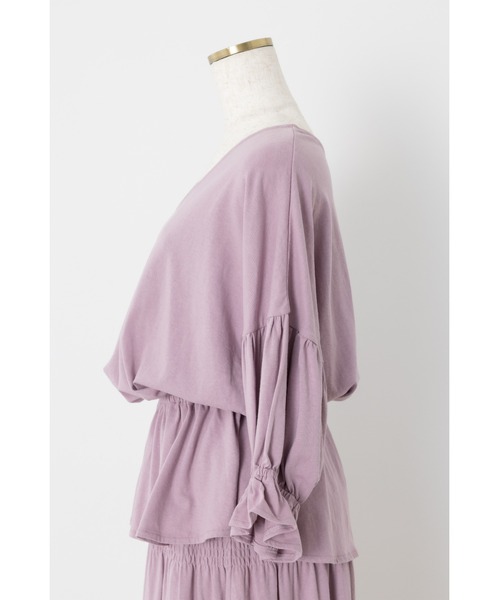 LILIDIA（リリディア）の「ギャザーヘムSLVカットTOP（Tシャツ/カットソー・レディース・パープル/ブラック・SMALL/MEDIUM/LARGE/LL）」の10枚目の写真