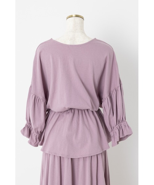 LILIDIA（リリディア）の「ギャザーヘムSLVカットTOP（Tシャツ/カットソー・レディース・パープル/ブラック・SMALL/MEDIUM/LARGE/LL）」の11枚目の写真