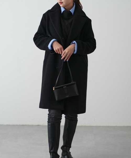 OUVRAGE CLASSE（ウヴラージュクラス）の「ウールチェスターコート（チェスターコート・レディース・アイボリー/ブラック・FREE）」の3枚目の写真