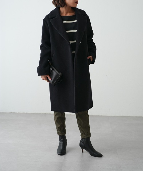OUVRAGE CLASSE（ウヴラージュクラス）の「ウールチェスターコート（チェスターコート・レディース・アイボリー/ブラック・FREE）」の13枚目の写真