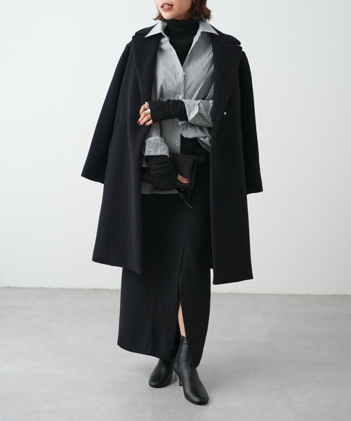 OUVRAGE CLASSE（ウヴラージュクラス）の「ウールチェスターコート（チェスターコート・レディース・アイボリー/ブラック・FREE）」の12枚目の写真