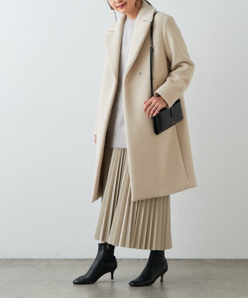 OUVRAGE CLASSE（ウヴラージュクラス）の「ウールチェスターコート（チェスターコート・レディース・アイボリー/ブラック・FREE）」の20枚目の写真