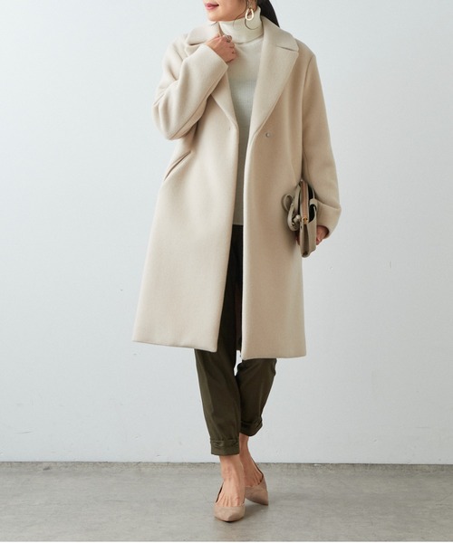 OUVRAGE CLASSE（ウヴラージュクラス）の「ウールチェスターコート（チェスターコート・レディース・アイボリー/ブラック・FREE）」の19枚目の写真