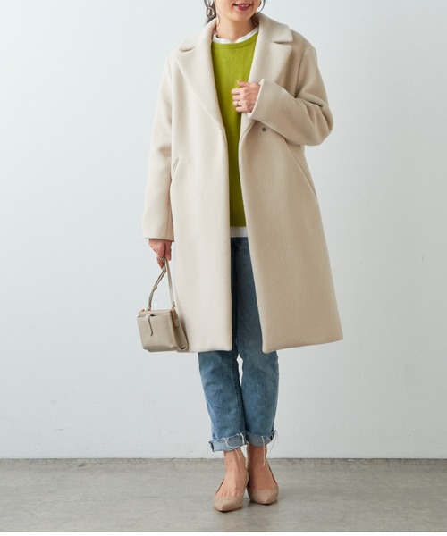 OUVRAGE CLASSE（ウヴラージュクラス）の「ウールチェスターコート（チェスターコート・レディース・アイボリー/ブラック・FREE）」の14枚目の写真