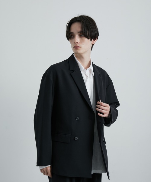 JUNRED（ジュンレッド）の「スムースストレッチスリットダブルジャケット（テーラードジャケット・メンズ・ブラック/グレー系その他/グリーン系その他・S/M/L）」の13枚目の写真