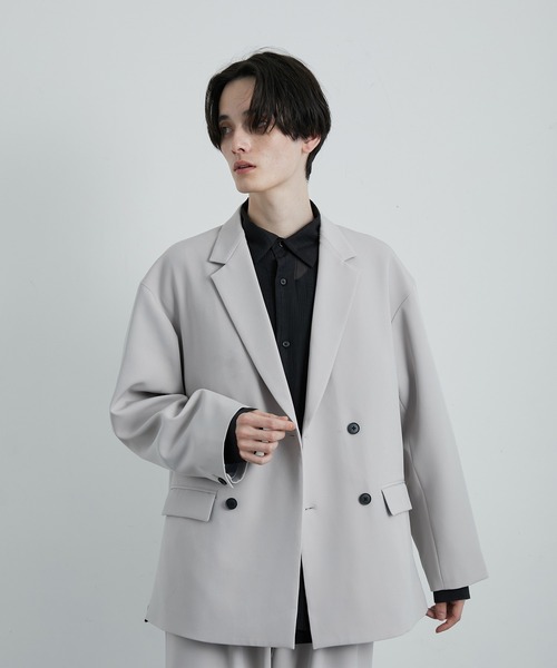 JUNRED（ジュンレッド）の「スムースストレッチスリットダブルジャケット（テーラードジャケット・メンズ・ブラック/グレー系その他/グリーン系その他・S/M/L）」の7枚目の写真