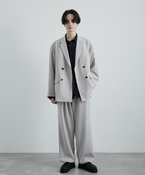 JUNRED（ジュンレッド）の「スムースストレッチスリットダブルジャケット（テーラードジャケット・メンズ・ブラック/グレー系その他/グリーン系その他・S/M/L）」の14枚目の写真