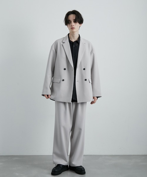 JUNRED（ジュンレッド）の「スムースストレッチスリットダブルジャケット（テーラードジャケット・メンズ・ブラック/グレー系その他/グリーン系その他・S/M/L）」の5枚目の写真