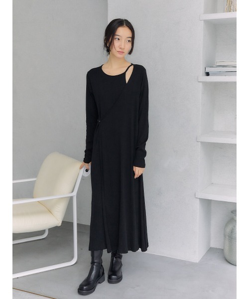 Ayla(アイラ)の「layered long dress(ワンピース・レディース・ブラック/グレー・FREE)」の3枚目の写真