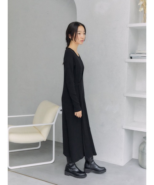 Ayla(アイラ)の「layered long dress(ワンピース・レディース・ブラック/グレー・FREE)」の4枚目の写真