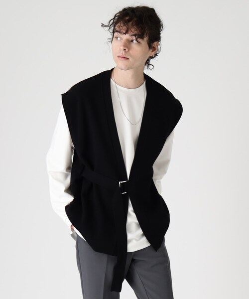 tk.TAKEO KIKUCHI（ティーケータケオキクチ）の「◆タイロッケンニットベスト（ベスト・メンズ・ブラック/グレー・66/88）」の12枚目の写真