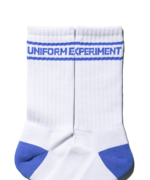 uniform experiment（ユニフォームエクスペリメント）の「LINE MIDDLE SOCKS（ソックス/靴下・メンズ・ブルー/グレー/ブラック・2/3）」の6枚目の写真