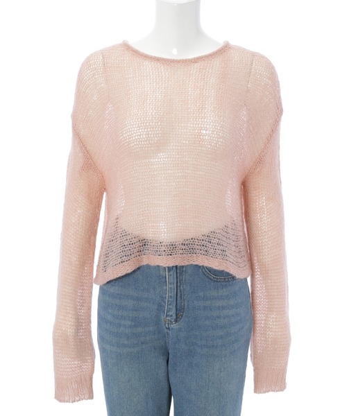 Edit Sheen(エディットシーン)の「メッシュ編みニット(ニット/セーター・レディース・ピンク/ミント/ブルー・M)」の17枚目の写真