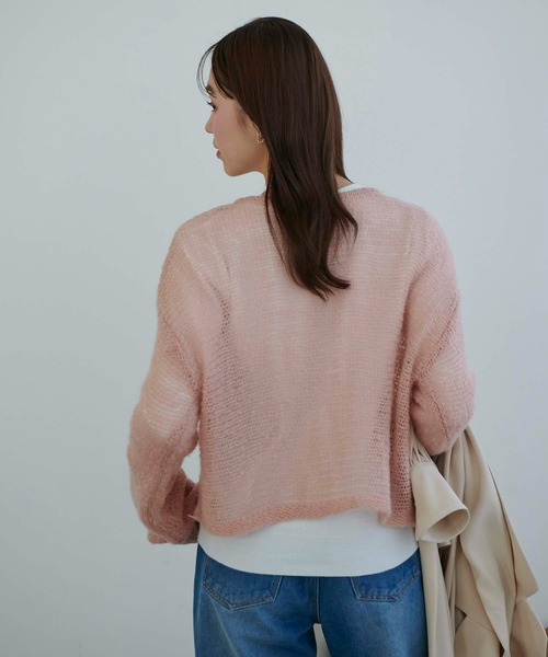 Edit Sheen(エディットシーン)の「メッシュ編みニット(ニット/セーター・レディース・ピンク/ミント/ブルー・M)」の11枚目の写真