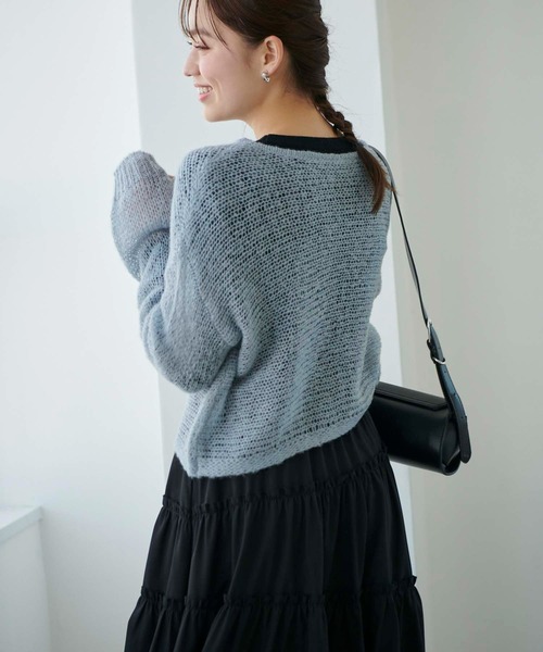 Edit Sheen(エディットシーン)の「メッシュ編みニット(ニット/セーター・レディース・ピンク/ミント/ブルー・M)」の12枚目の写真