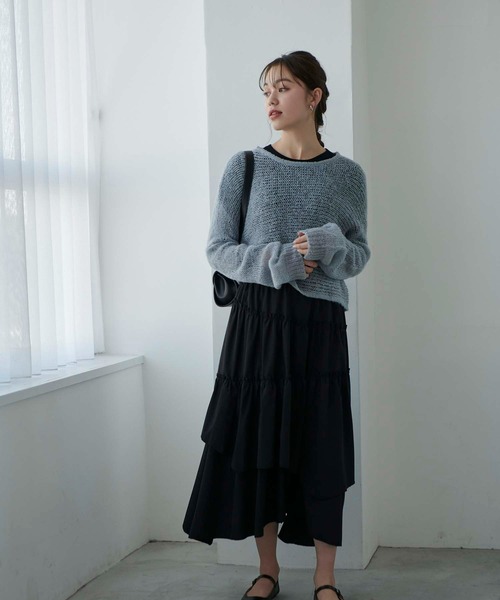 Edit Sheen(エディットシーン)の「メッシュ編みニット(ニット/セーター・レディース・ピンク/ミント/ブルー・M)」の16枚目の写真