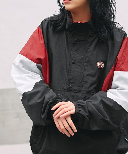 SPOC STORE(スポックストア)の「【SPOC STORE】ワンポイントロゴ ナイロンアノラックブルゾン(ブルゾン・メンズ・グリーン/オレンジ/ブラック/ネイビー・S/M/L)」の14枚目の写真