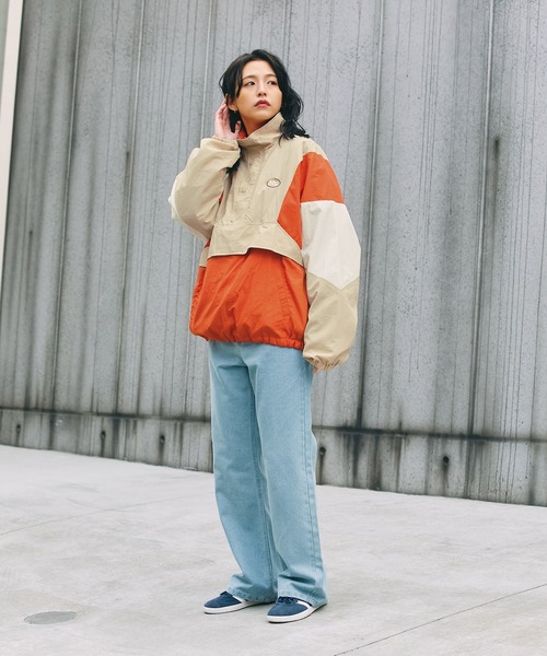 SPOC STORE】ワンポイントロゴ ナイロンアノラックブルゾン