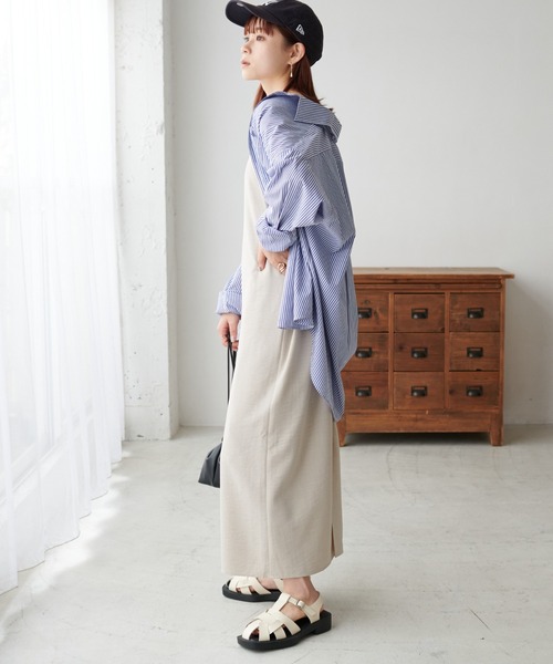 DISCOAT(ディスコート)の「テックリネンバックリボンキャミワンピース(ワンピース・レディース・ライトグレー/ブラウン/ブラック・FREE)」の14枚目の写真