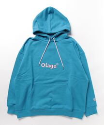 Olage刺繍ロゴフーディートップス
