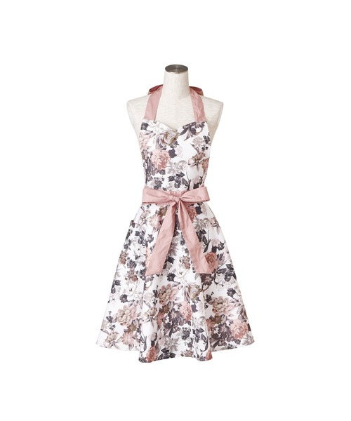 Francfranc（フランフラン）の「ダスティーフラワー コットン フルエプロン  ピンク（エプロン・レディース・ピンク・FREE）」の11枚目の写真