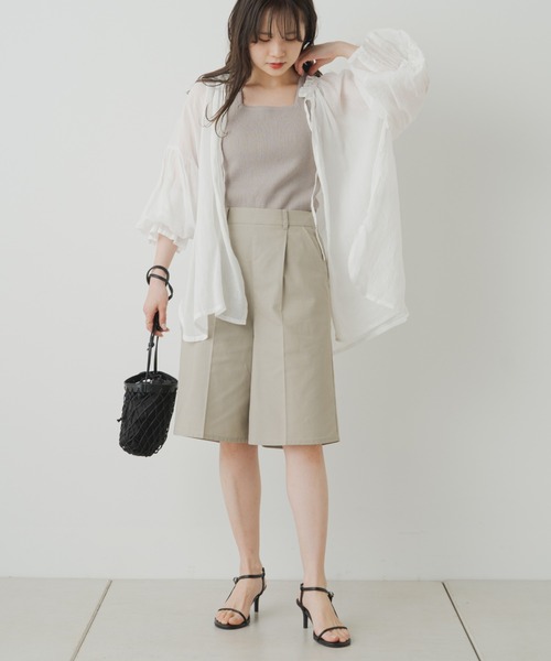 PUAL CE CIN（ピュアルセシン）の「【Du noir】麻レーヨンバミューダパンツ（その他パンツ・レディース・ベージュ/ブラック・FREE）」の11枚目の写真