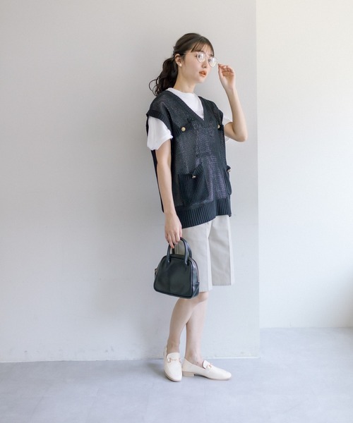 PUAL CE CIN（ピュアルセシン）の「【Du noir】麻レーヨンバミューダパンツ（その他パンツ・レディース・ベージュ/ブラック・FREE）」の4枚目の写真