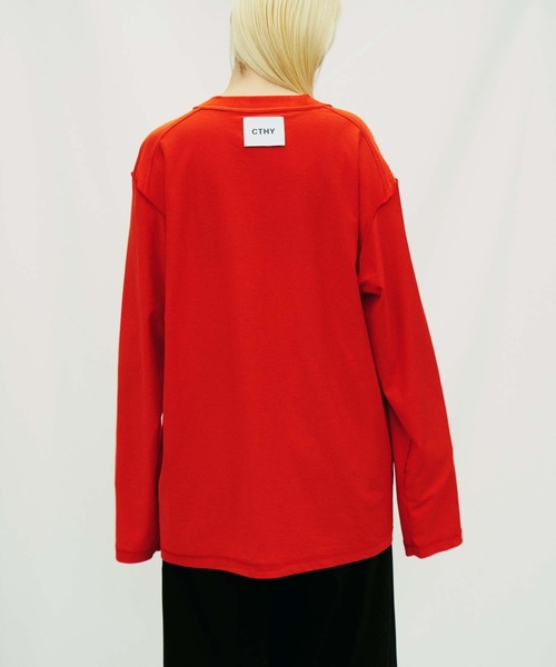 THE STANDARD(ザスタンダード)の「WEGO/【CTHY×THE STANDARD】リバーシブルロングスリーブT(Tシャツ/カットソー・メンズ・オフホワイト/ブラック/オレンジ・LARGE/MEDIUM)」の4枚目の写真