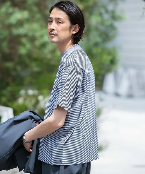 URBAN RESEARCH DOORS（アーバンリサーチドアーズ）の「『抗菌/防臭』LIFE STYLE TAILOR　シルケットポンチストレッチTシャツ（Tシャツ/カットソー・メンズ・ホワイト/グレー系その他/ブルー系その他・MEDIUM/LARGE）」の3枚目の写真