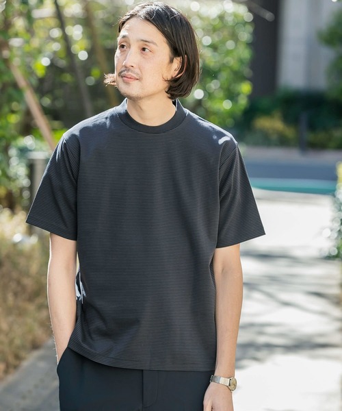 URBAN RESEARCH DOORS（アーバンリサーチドアーズ）の「『抗菌/防臭』LIFE STYLE TAILOR　シルケットポンチストレッチTシャツ（Tシャツ/カットソー・メンズ・ホワイト/グレー系その他/ブルー系その他・MEDIUM/LARGE）」の6枚目の写真