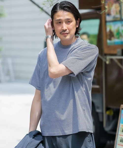URBAN RESEARCH DOORS（アーバンリサーチドアーズ）の「『抗菌/防臭』LIFE STYLE TAILOR　シルケットポンチストレッチTシャツ（Tシャツ/カットソー・メンズ・ホワイト/グレー系その他/ブルー系その他・MEDIUM/LARGE）」の5枚目の写真