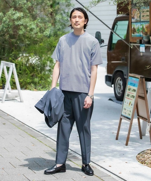 URBAN RESEARCH DOORS（アーバンリサーチドアーズ）の「『抗菌/防臭』LIFE STYLE TAILOR　シルケットポンチストレッチTシャツ（Tシャツ/カットソー・メンズ・ホワイト/グレー系その他/ブルー系その他・MEDIUM/LARGE）」の21枚目の写真