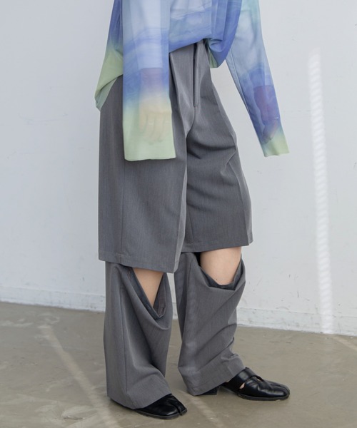 パンツ Multi Button Slacks Grey Slight Vogue VACANCY（ヴァカンシー）の「マルチスリットスラックスパンツ