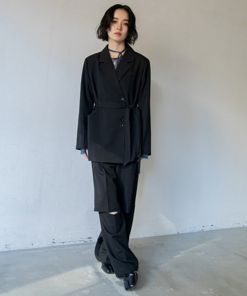 VACANCY(ヴァカンシー)の「マルチスリットスラックスパンツ(スラックス・レディース・その他/ブラック/グレー・MEDIUM/SMALL/LARGE)」の13枚目の写真