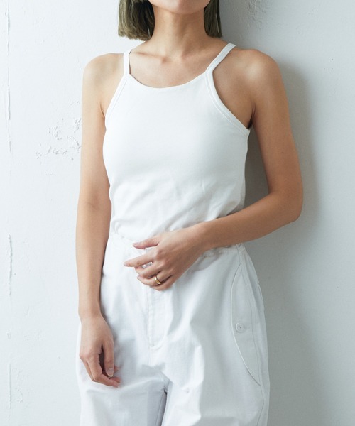 earthy（アーシー）の「【抗菌防臭】オーガニックコットンアメスリカップ付きキャミ（キャミソール・レディース・グレー/オフホワイト/ホワイト/ブラック/キャメル・S/M）」の9枚目の写真