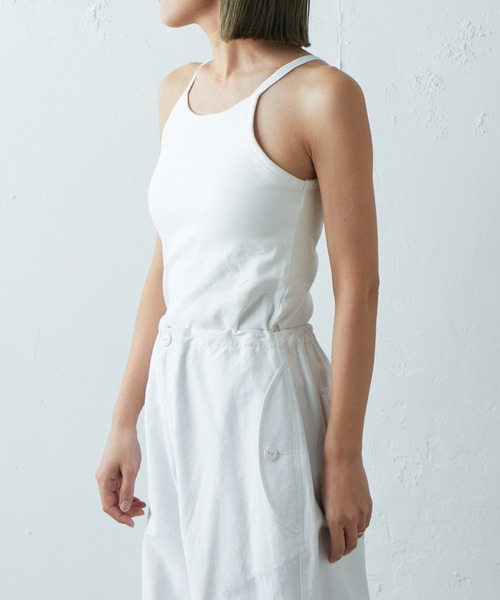 earthy（アーシー）の「【抗菌防臭】オーガニックコットンアメスリカップ付きキャミ（キャミソール・レディース・グレー/オフホワイト/ホワイト/ブラック/キャメル・S/M）」の10枚目の写真