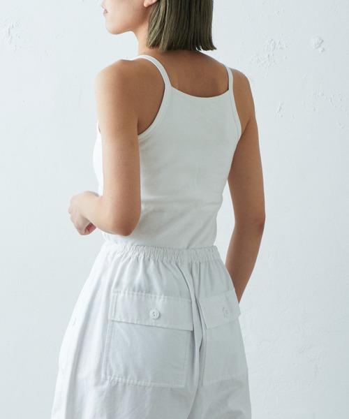 earthy（アーシー）の「【抗菌防臭】オーガニックコットンアメスリカップ付きキャミ（キャミソール・レディース・グレー/オフホワイト/ホワイト/ブラック/キャメル・S/M）」の11枚目の写真