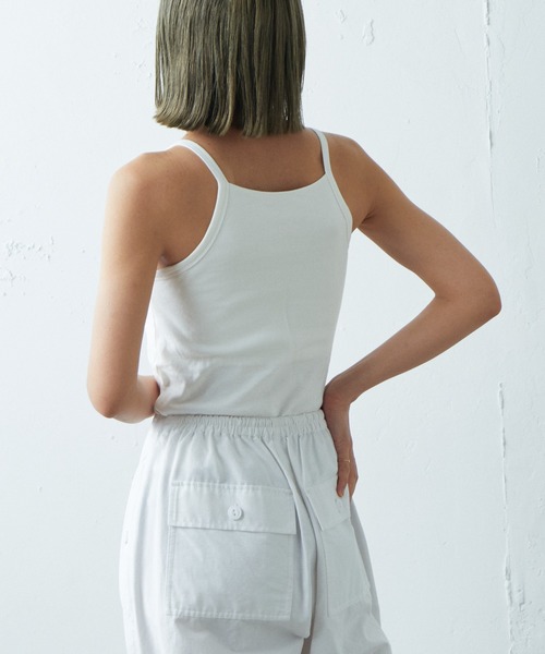 earthy（アーシー）の「【抗菌防臭】オーガニックコットンアメスリカップ付きキャミ（キャミソール・レディース・グレー/オフホワイト/ホワイト/ブラック/キャメル・S/M）」の12枚目の写真