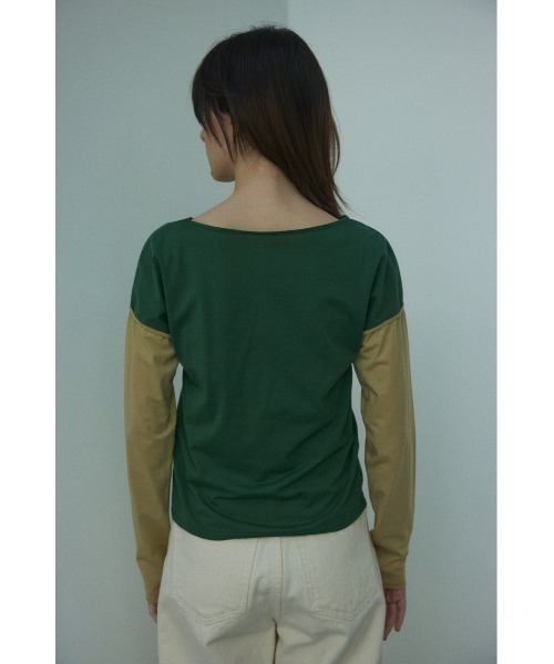 BLACK BY MOUSSY（ブラックバイマウジー）の「sheer color tops（シアーカラートップス）（Tシャツ/カットソー・レディース・オレンジ/グリーン・FREE）」の6枚目の写真