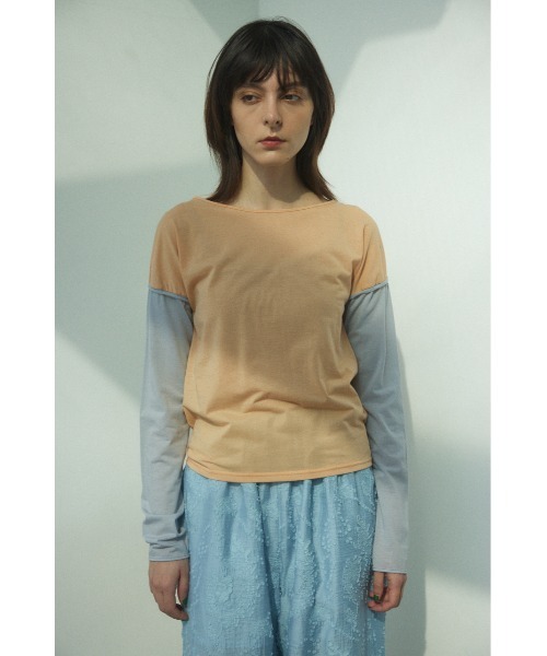 BLACK BY MOUSSY（ブラックバイマウジー）の「sheer color tops（シアーカラートップス）（Tシャツ/カットソー・レディース・オレンジ/グリーン・FREE）」の10枚目の写真